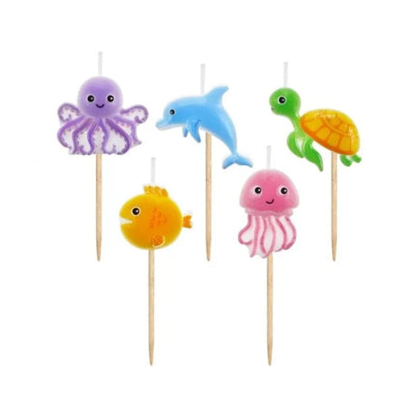 Geburtstagskerzen Unterwasser 6cm Pastell Mix (5 Stk.)