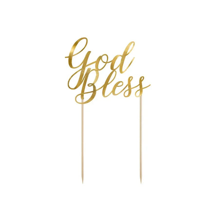Cake Topper God Bless 27cm Metallic gold (1 Stk.)