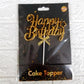 Cake Topper Happy Birthday 13.6cm - gold