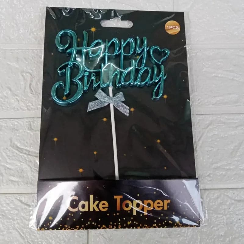 Cake Topper Happy Birthday 13.6cm - blau