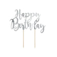 Cake Topper Happy Birthday 22.5cm Metallic silber (1 Stk.)