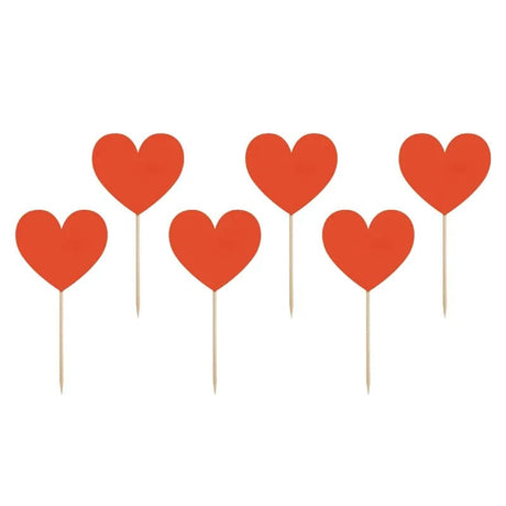 Cake Topper Herzen 11cm Pastell rot (6 Stk.)