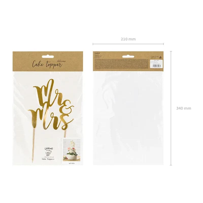Cake Topper Mr&Mrs 25,5cm Metallic gold (1 Stk.)