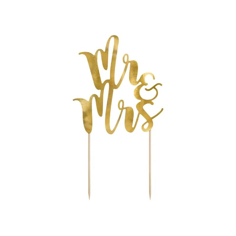 Cake Topper Mr&Mrs 25,5cm Metallic gold (1 Stk.)
