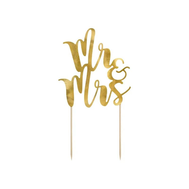 Cake Topper Mr&Mrs 25,5cm Metallic gold (1 Stk.)