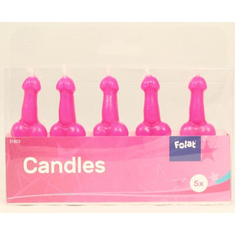 Peniskerzen Polterabend 7.5cm Metallic pink (5 Stk.)