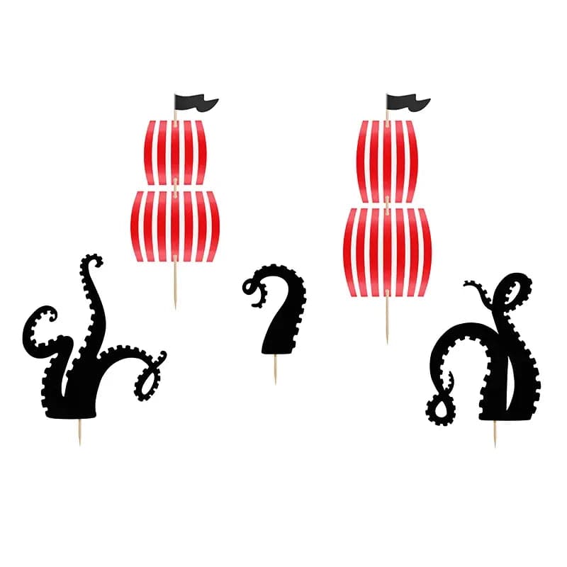 Cake Topper Piraten 21cm Metallic Mix (5 Stk.)