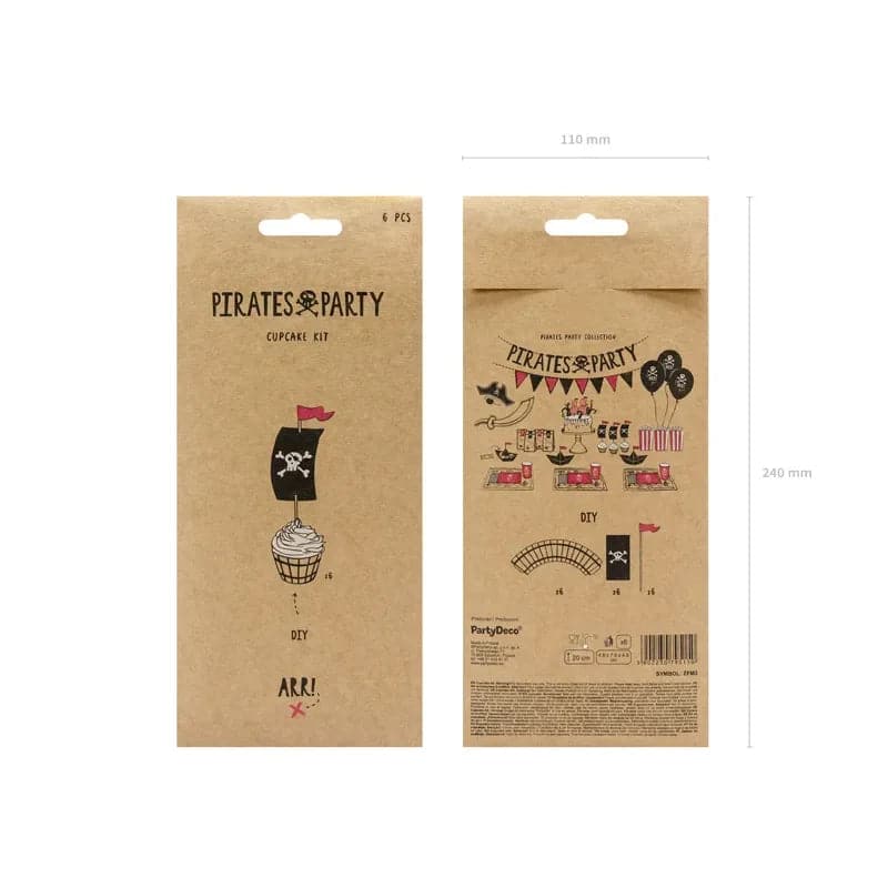 Cake Topper Piraten 7.6cm Pastell Mix (6 Stk.)