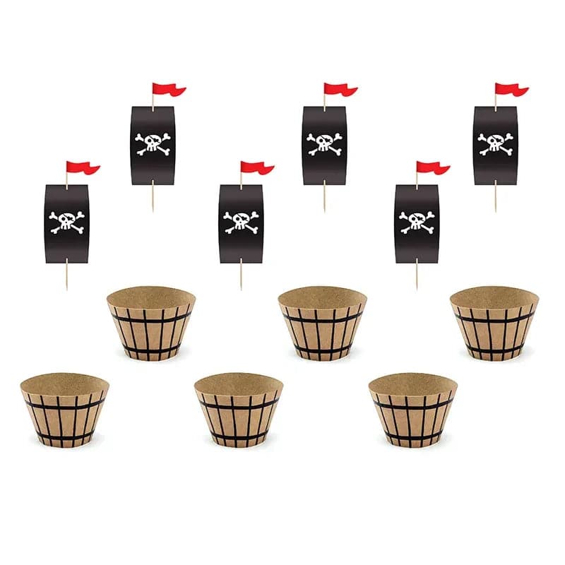 Cake Topper Piraten 7.6cm Pastell Mix (6 Stk.)