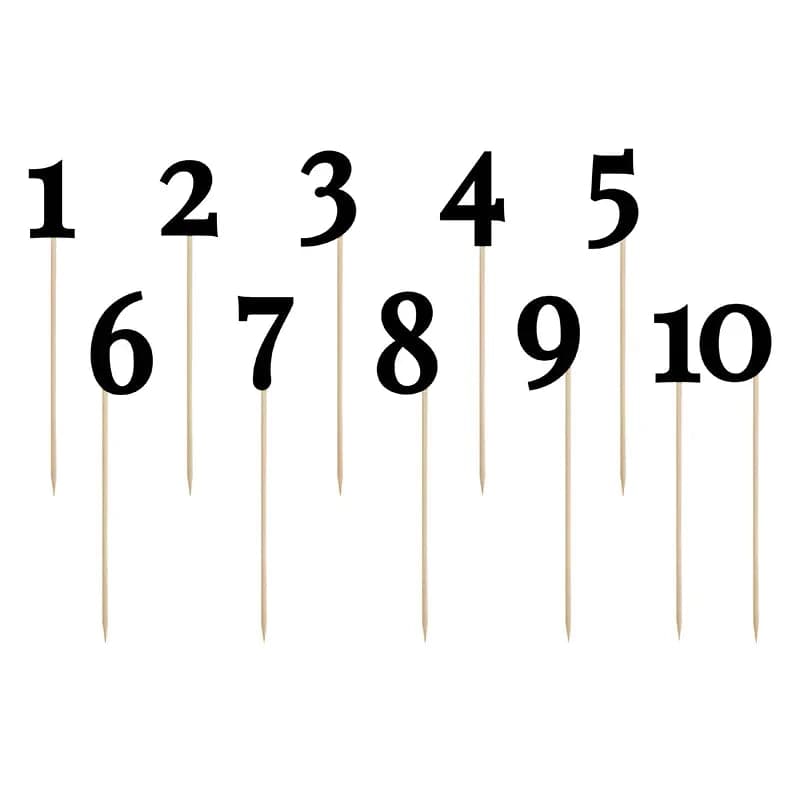 Cake Topper Zahlen ’’0-9’’ 26,5cm Metallic schwarz (11 Stk.)