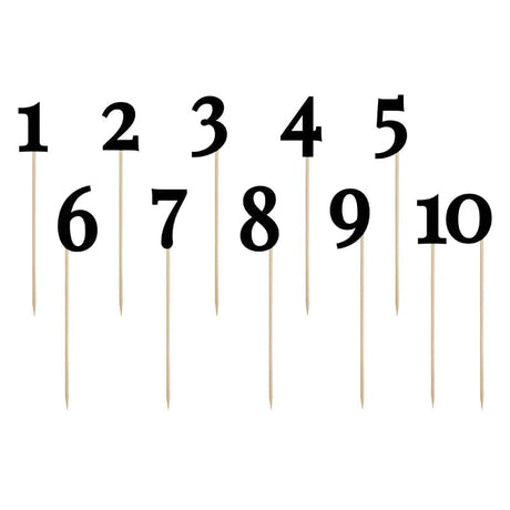 Cake Topper Zahlen ’’0-9’’ 26,5cm Metallic schwarz (11 Stk.)