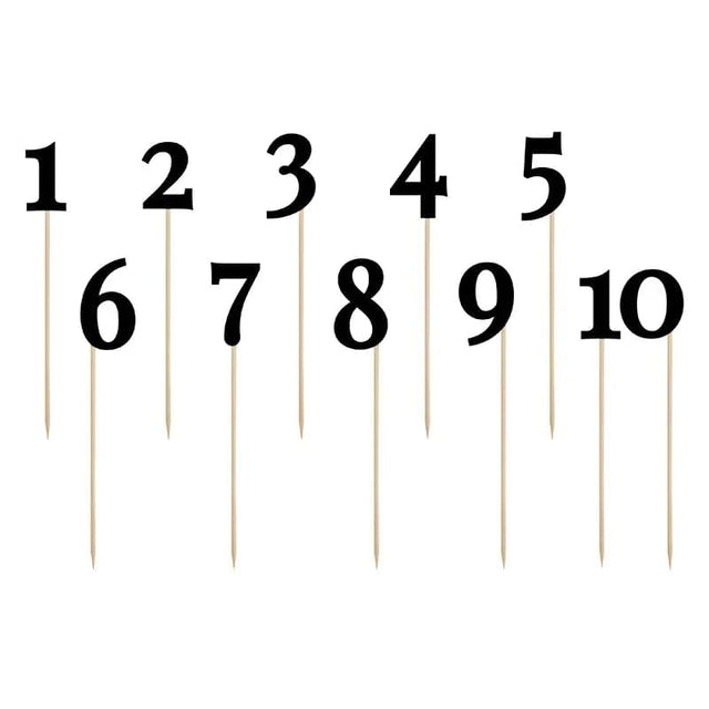 Cake Topper Zahlen ’’0-9’’ 26,5cm Metallic schwarz (11 Stk.)