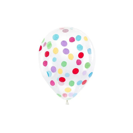 Konfetti-Ballon - Kreise 30cm bunt (6 Stk.)