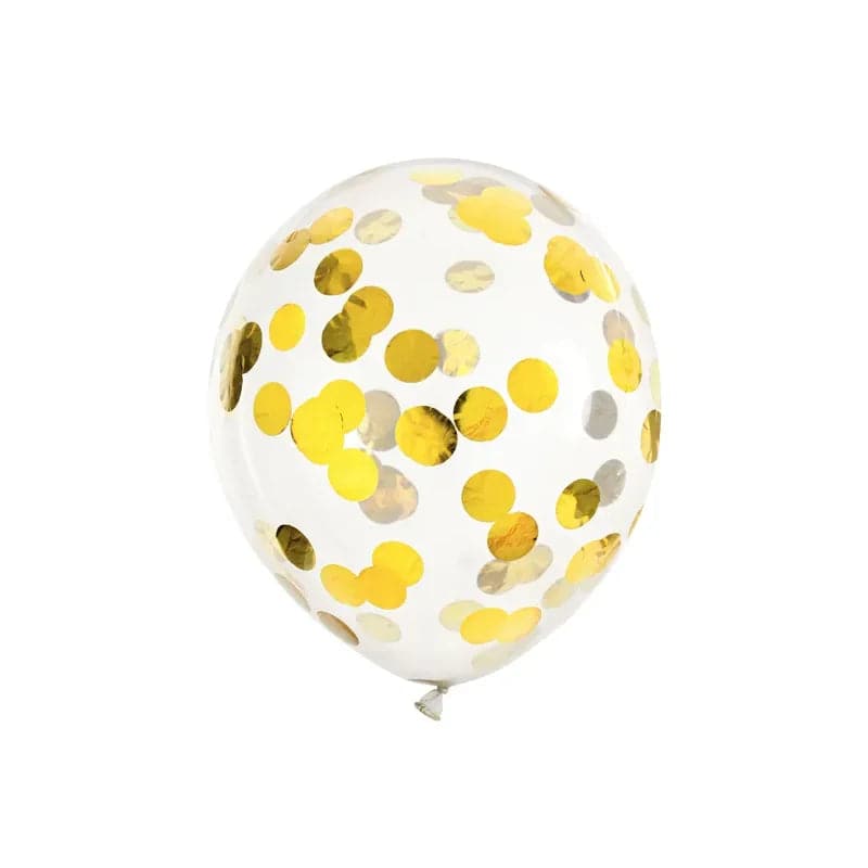 Konfetti-Ballon - Kreise 30cm gold (6Stk.)