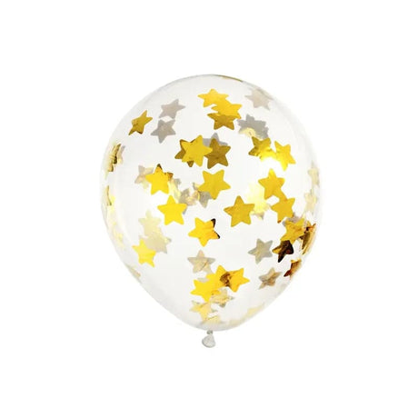 Konfetti-Ballon - Sterne 30cm gold (6Stk.)