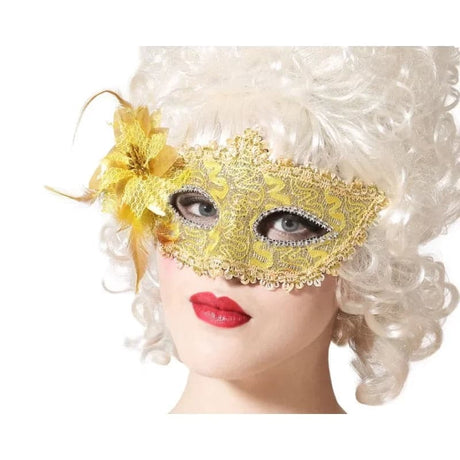 Maske Maskenball 20cm x 10cm gelb (1 Stk.)