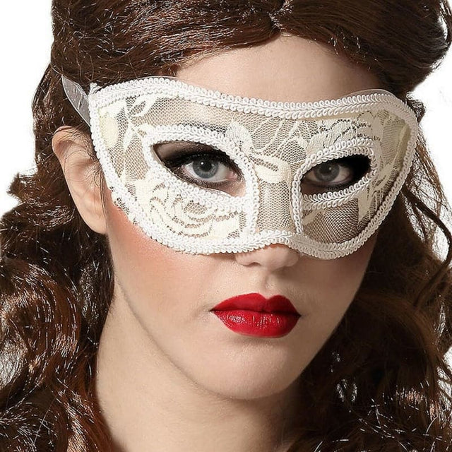 Maske Maskenball 20cm x 10cm weiss (1 Stk.)