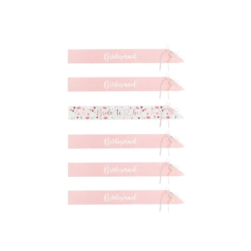 Papierschärpen Bride to be und Bridesmaid Mix 76cm