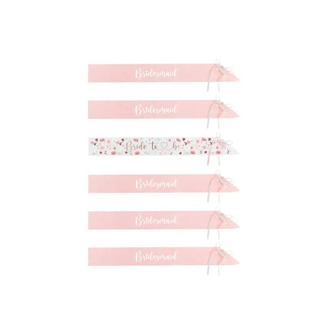 Papierschärpen Bride to be und Bridesmaid Mix 76cm