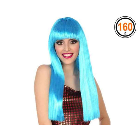 Perücke Neon blau 60cm
