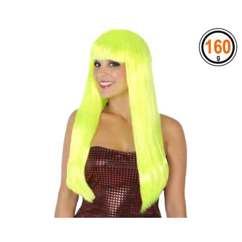 Perücke Neon Gelb 60cm