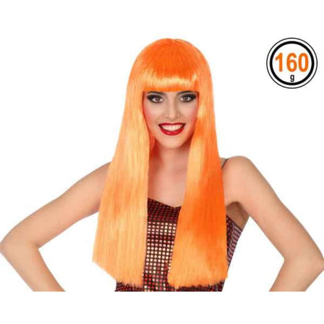 Perücke Neon Orange 60cm