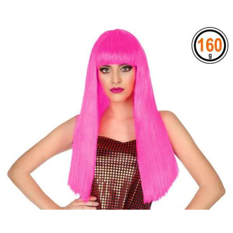 Perücke Neon pink 60cm