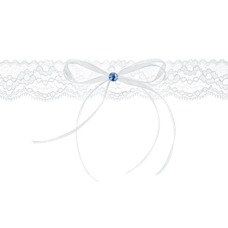 Spitzenstrumpfband mit Schleife 3cm weiß (1 Stk.)