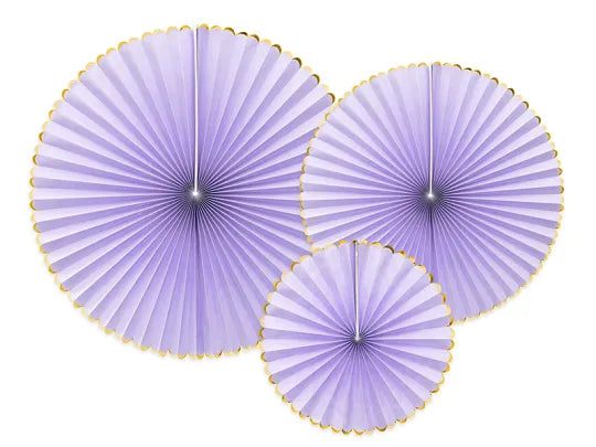 Dekorative Rosetten 26cm - 43cm, Helllila Mix (3 Stk.)