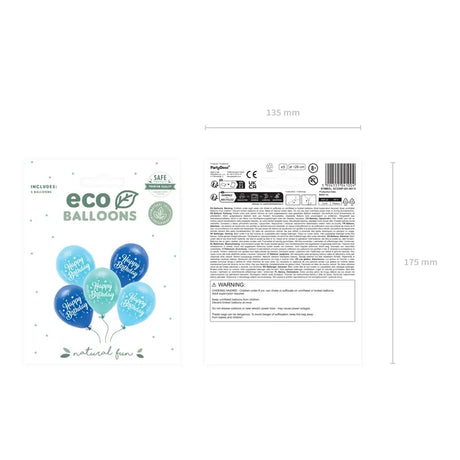 Ballone Happy Birthday Eco 26cm Pastell Blau Mix (5 Stk.)