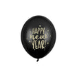 Ballone Happy New Year 30cm Pastell schwarz (6 Stk.)