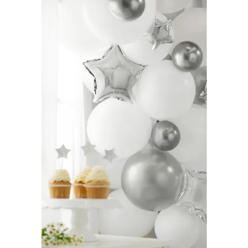 Ballone 12cm Glossy Darksilver (50 Stk.)
