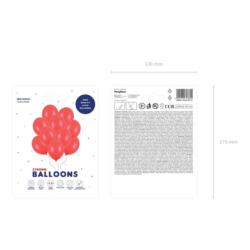 Ballone 27cm Pastel Poppy Red (10 Stk.)