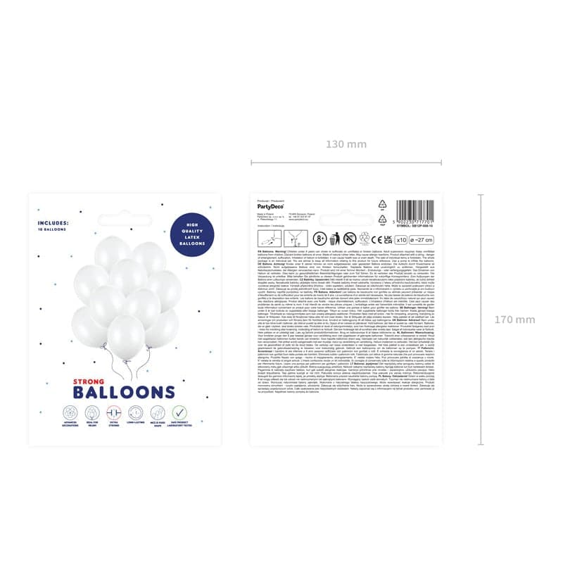 Ballone 27cm Pastel Pure White (10 Stk.)