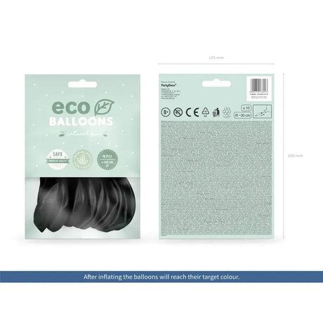 Ballone Eco 30cm Pastell schwarz (10 Stk.)