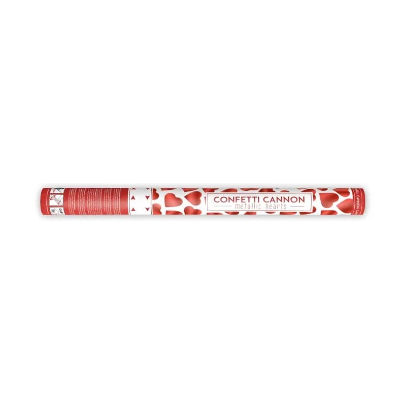 Konfettikanone rote Herzen 60cm
