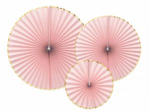 Dekorative Rosetten 26cm - 43cm, Rosa Mix (3 Stk.)