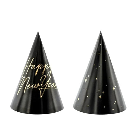 Party Hut Happy New Year 16cm Metallic gold (6 Stk.)
