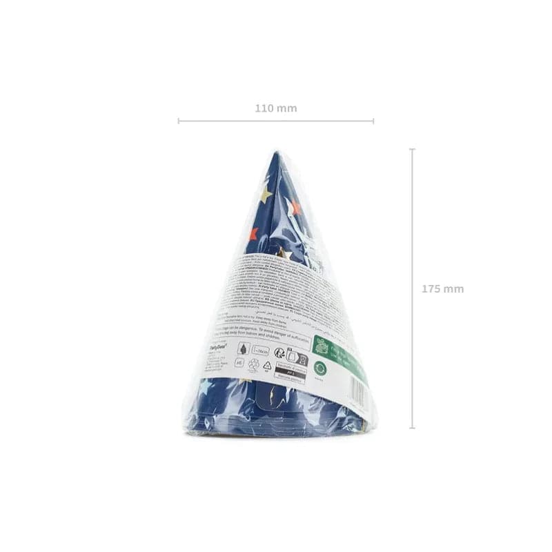 Party Hut Sterne 16cm Metallic blau (6 Stk.)