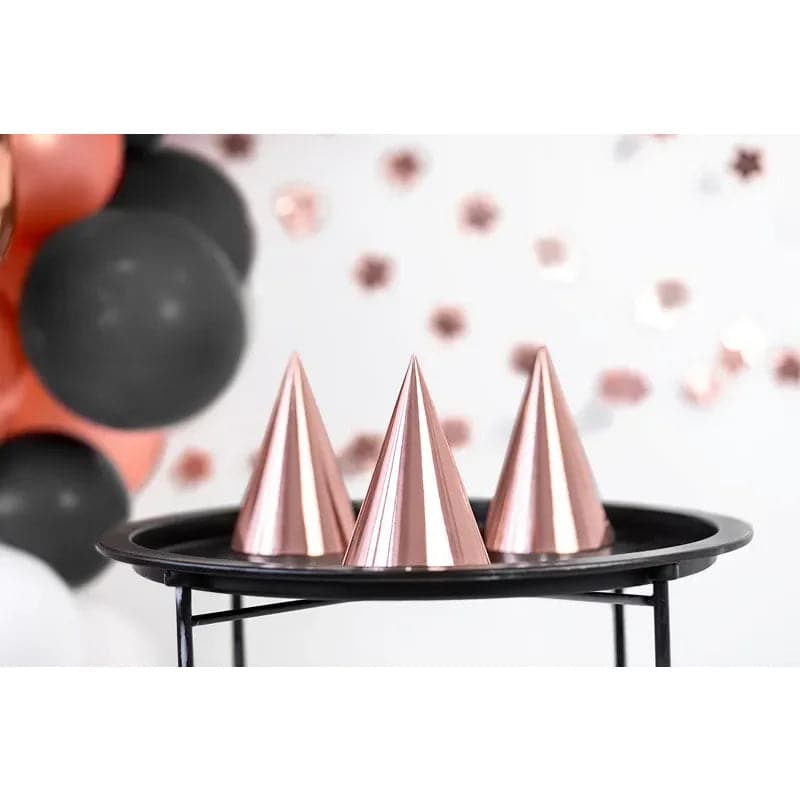 Party Hut Uni 16cm Metallic roségold (6 Stk.)