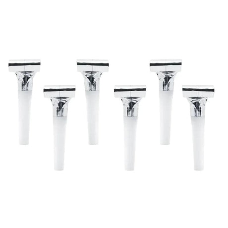 Partytröten Uni 16cm Metallic silber (6 Stk.)