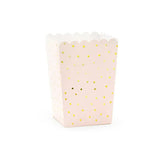 Popcorndosen Punkte hellrosa 7x7x12,5cm (1 VPE / 6 Stk.)
