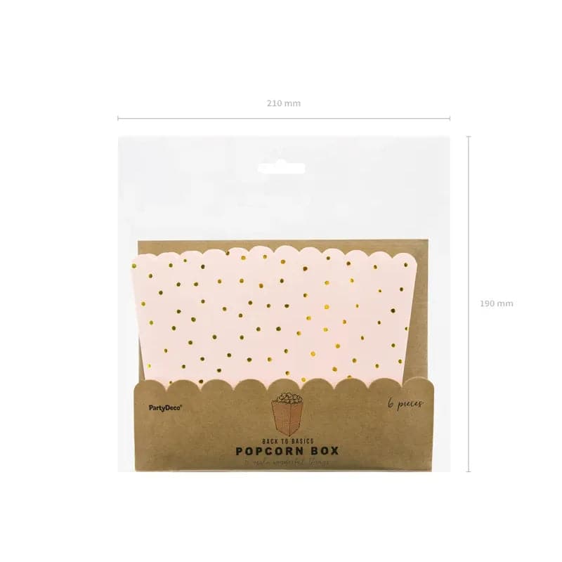 Popcorndosen Punkte hellrosa 7x7x12,5cm (1 VPE / 6 Stk.)
