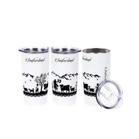 Thermos-Becher weiss 0.5l mit Deckel - Scherenschnitt