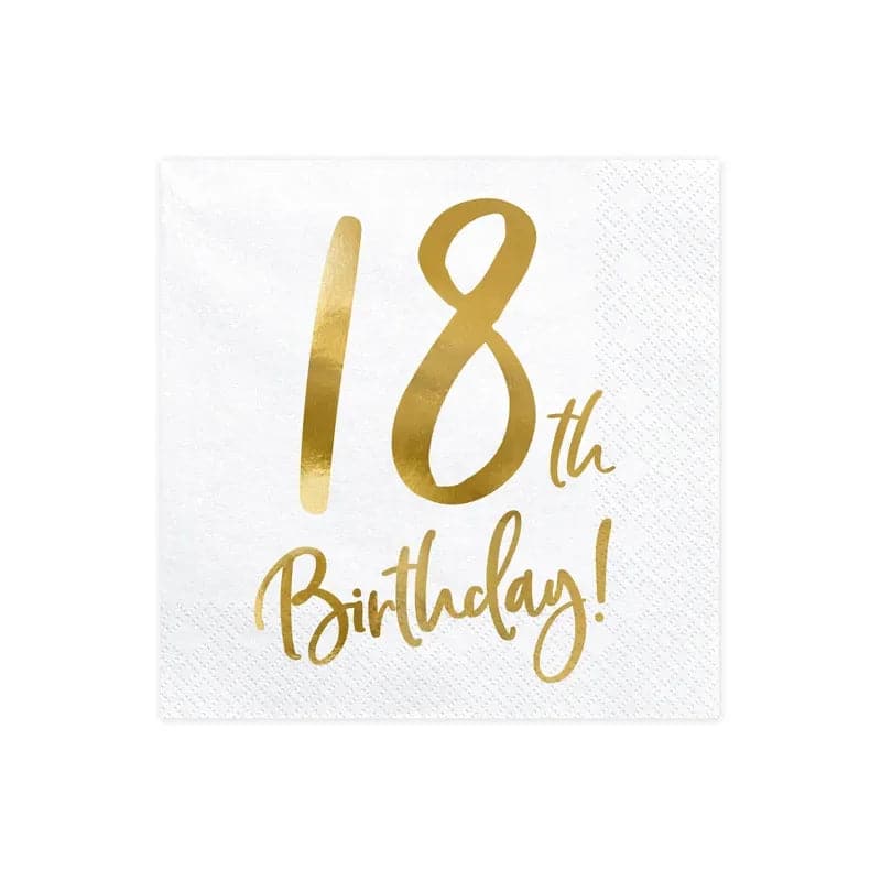 Servietten 18th Birthday 33cm x 33cm Metallic Mix (20 Stk.)