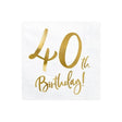 Servietten 40th Birthday 33cm x 33cm Metallic Mix (20 Stk.)