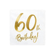 Servietten 60th Birthday 33cm x 33cm Metallic Mix (20 Stk.)