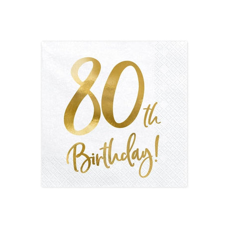 Servietten 80th Birthday 33cm x 33cm Metallic Mix (20 Stk.)