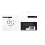 Servietten All you need is love 33cm x 33cm Pastell weiss