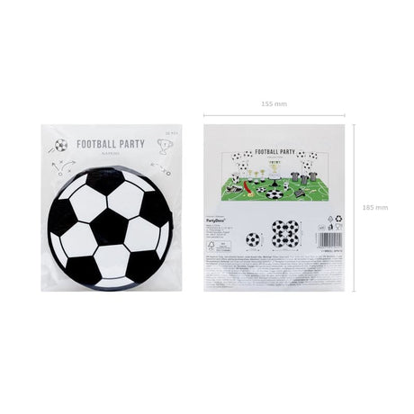Servietten Fussball 13.5cm x 13.5cm Pastell Mix (20 Stk.)
